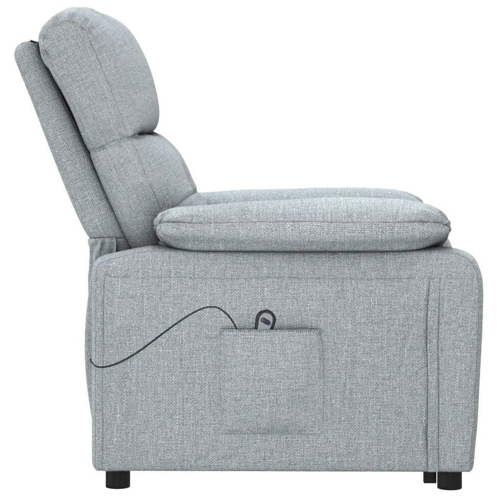 Poltrona Elettrica Reclinabile Grigio Chiaro in Tessuto 3073802