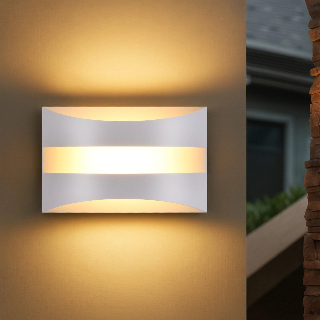 ZMH Lampada da Parete LED Bianco Design Moderno 3000K 5W Illuminazione Verso l'Alto e Verso il Basso Applique