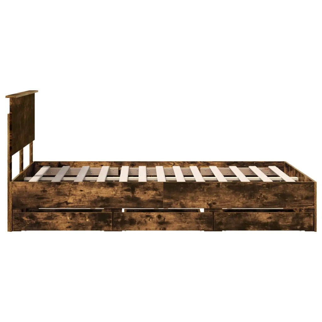 Struttura del letto con cassetto Rovere fumé 120 x 190 cm
