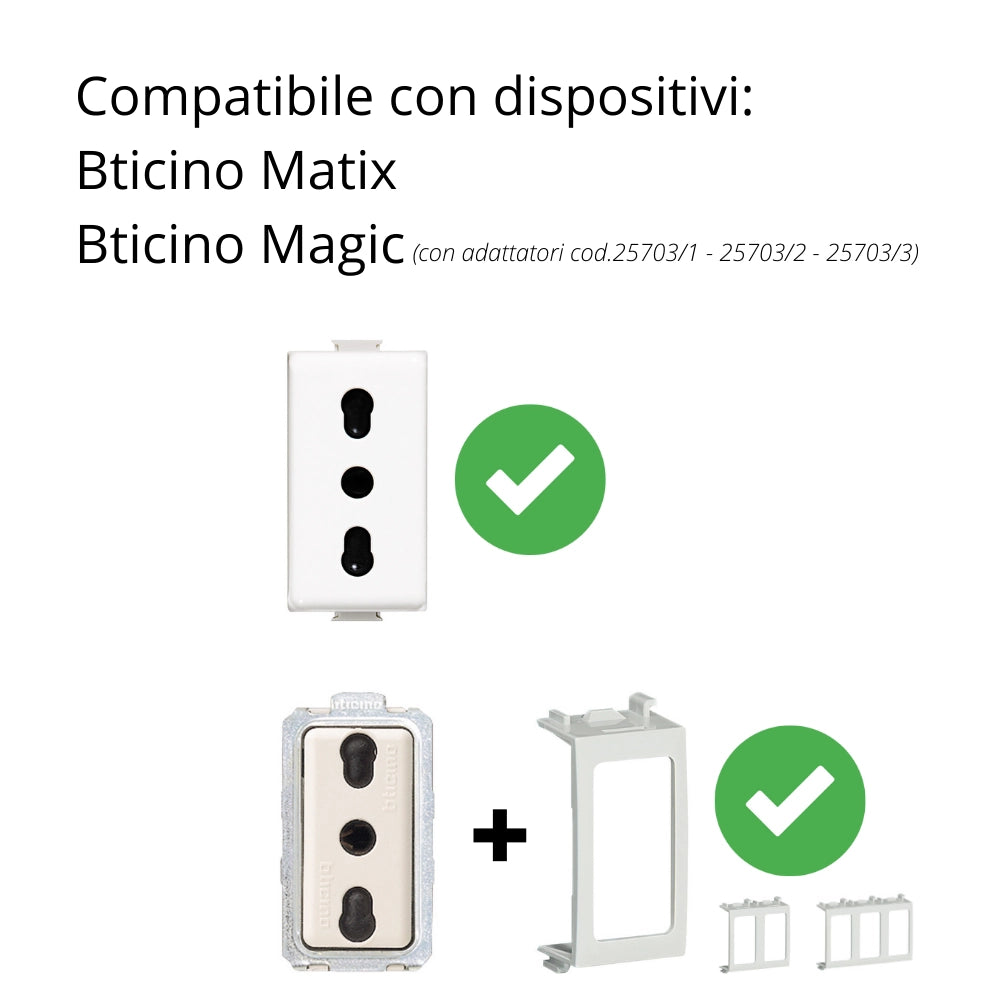 Custodia bticino 25401 ip40 per 1 modulo matix