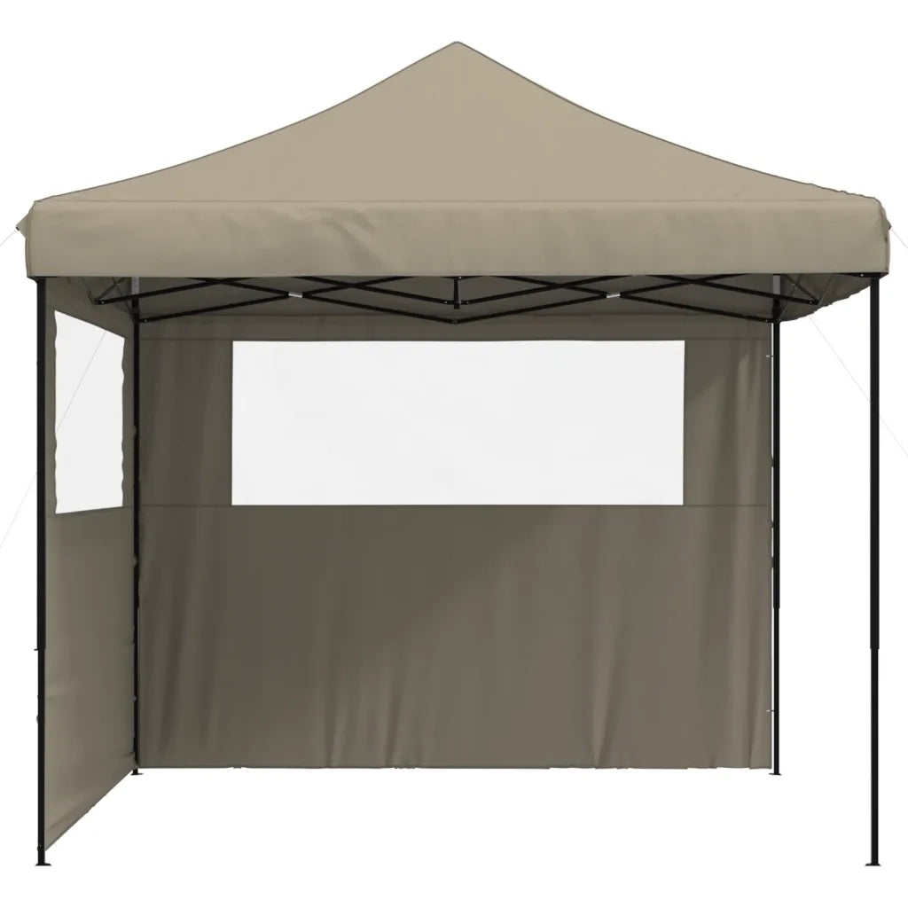 Tendone per Feste Pieghevole Pop-Up con 2 Pareti Tortora 4004923