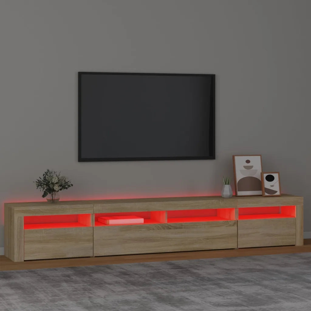 Mobile TV | Armadietto TV | Mobile Porta TV con Luci LED Rovere Sonoma 240x35x40 cm