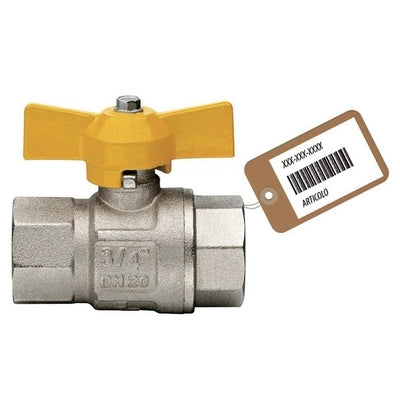 VALVOLA A SFERA GAS FF CON FARFALLA MOD. LONDON F-BRICO- 1/2  DN 15- FAIDF- pezzi 1