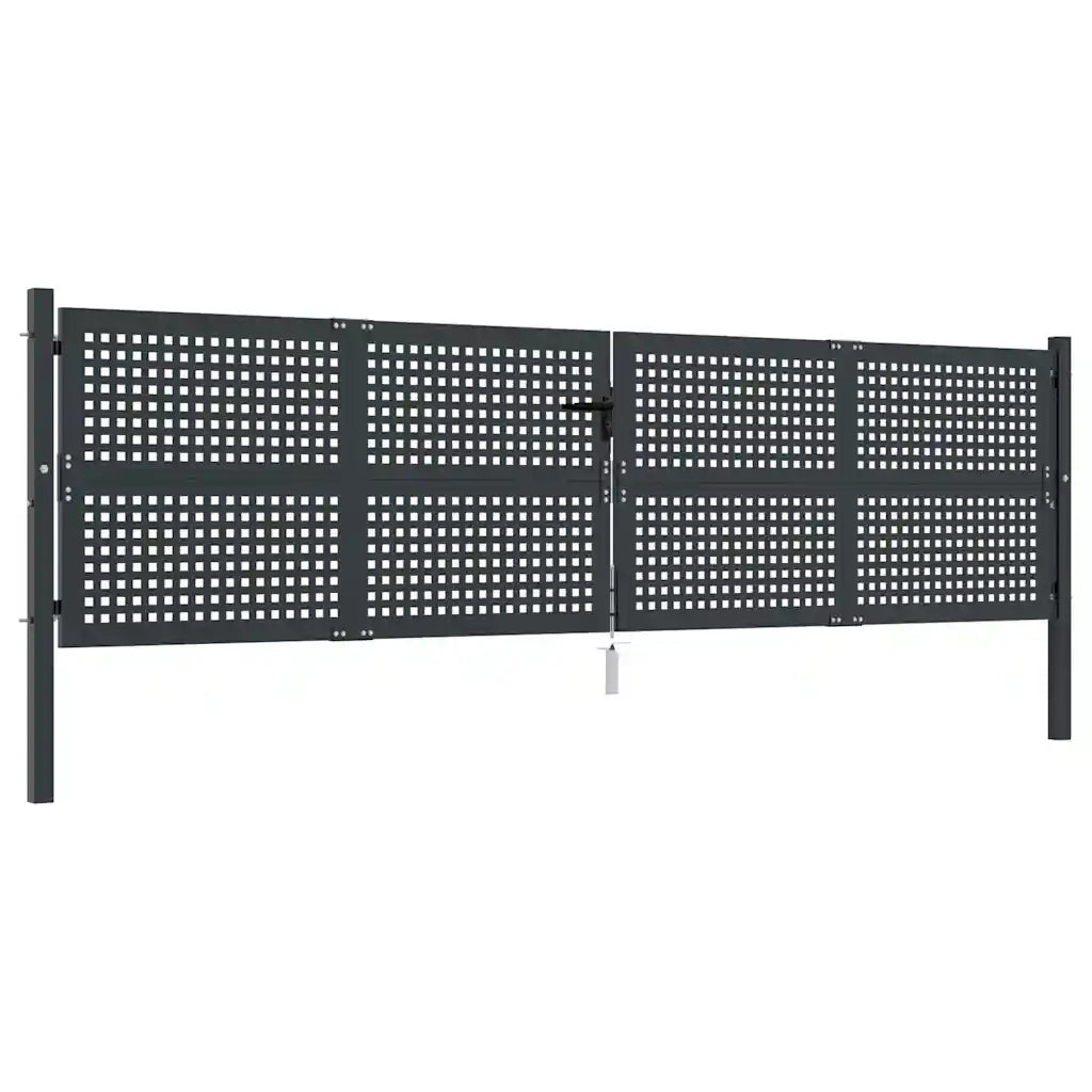 Cancello Giardino Antracite 400x125 cm in Acciaiocod mxl 107730