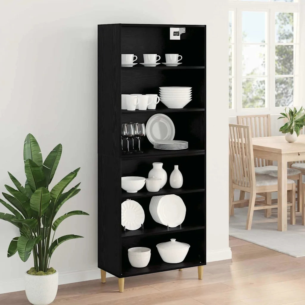 Credenza Rovere Nero 69,5 x 32,5 x 180 cm Legno multistrato 3416080