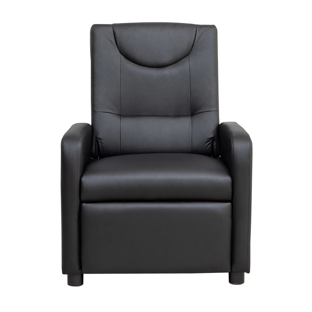 Poltrona Relax TV con poggiapiedi - Zephmum- Nero PU