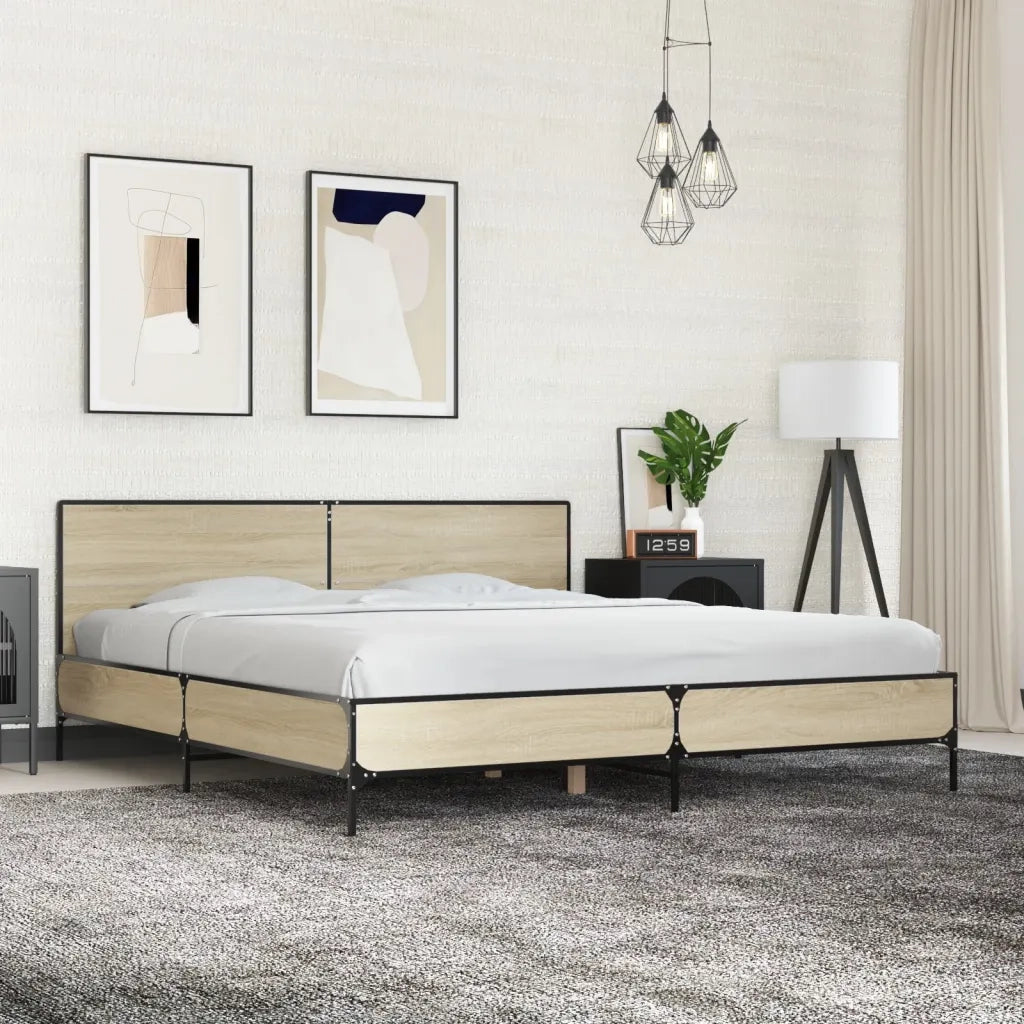Giroletto Rovere Sonoma 180x200 cm in Legno Multistrato Metallo 3280013
