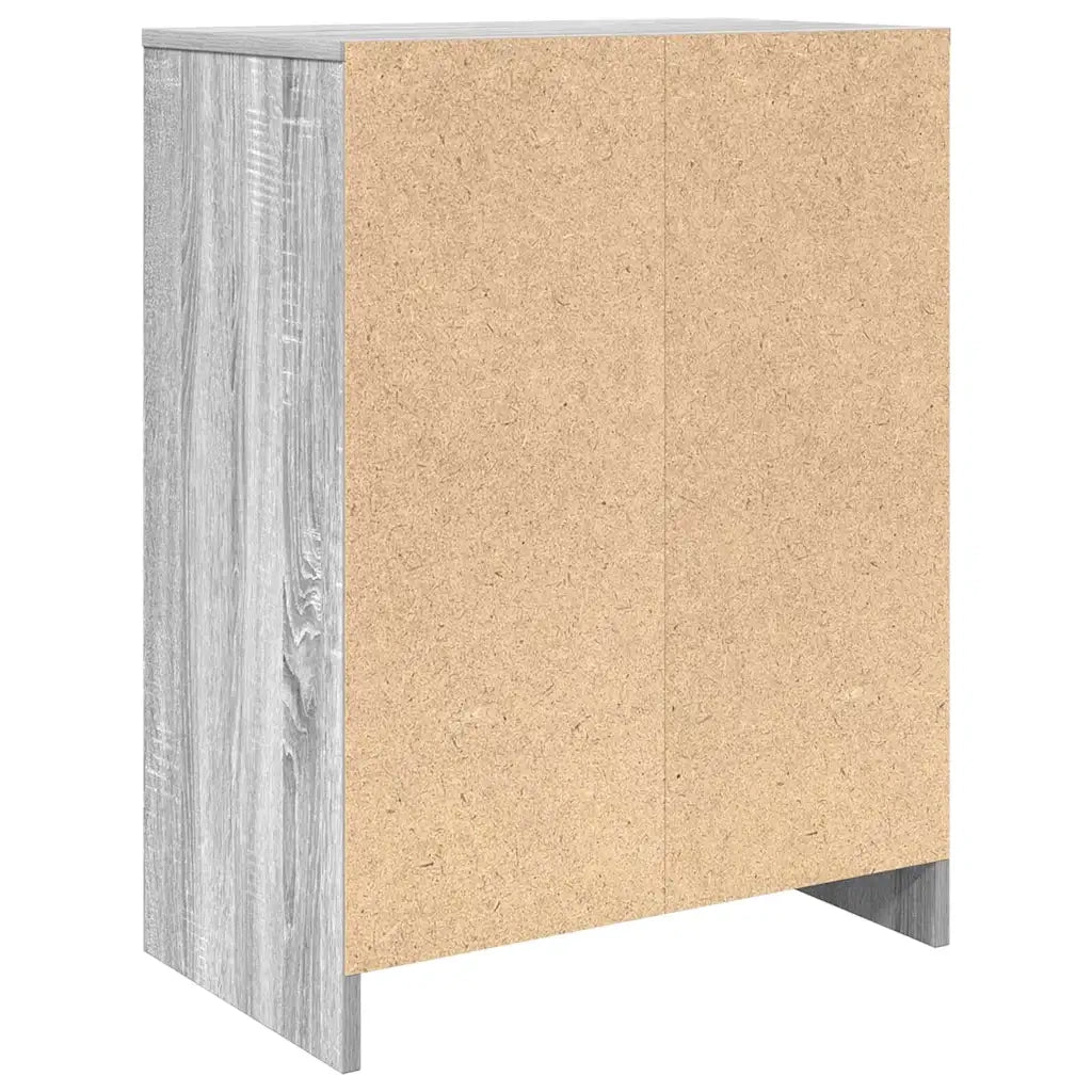 Scarpiera moderna con 2 ante e 8 ripiani 57 x 34 x 76 cm legno composito grigio 02_0051774