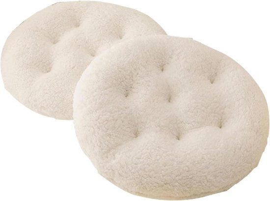 Due cuscini di poltrona rotondi in pluche – cuscino di seduta spesso 40x40 cm con imbottitura a schiuma per all'interno e all'esterno.