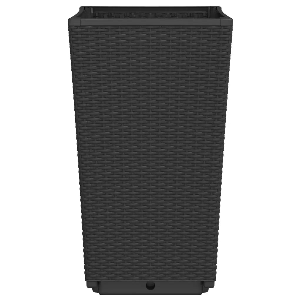 Fioriere da Giardino 2 pz Nere 32,5x32,5x57 cm in PP
