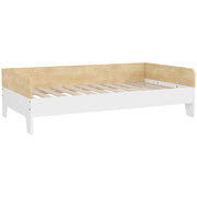 Letto Singolo con Panneaux Laterali Elevati ¨C Minimal ¨C Legno Massello Bianco 143.5x74x40