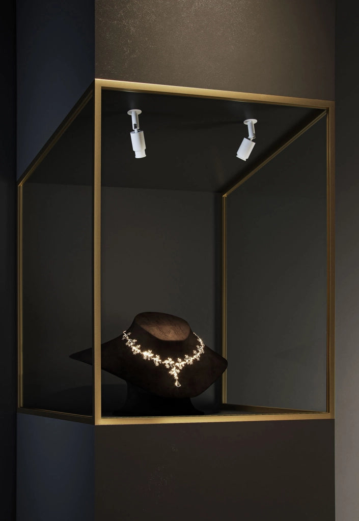 Micro Zoom Faretto LED da Incasso Orientabile 2W 3000K Fascio Variabile 15°-36° Nero Opaco - Illuminazione Professionale per Dettagli e Gioielleria