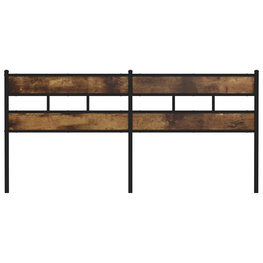 vidaXL Testiera Rovere Fumo 180 cm in Ferro e Legno Multistrato