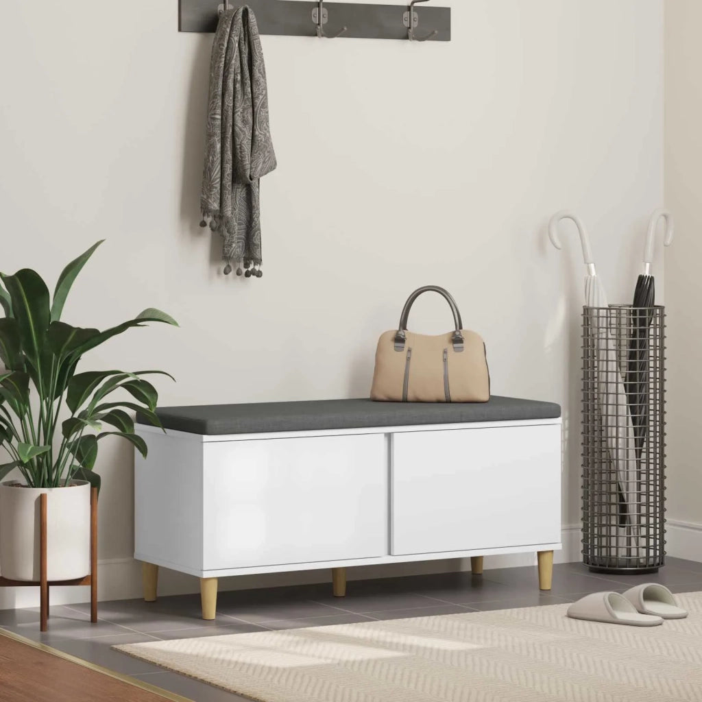 Panca per ingresso con cuscino Bianco 100 x 38 x 46 cm 891536
