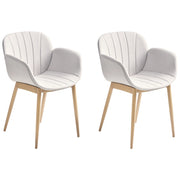 Set di 2 sedie da pranzo con imbottitura in tessuto grigio Seduta da pranzo dal design moderno e contemporaneo