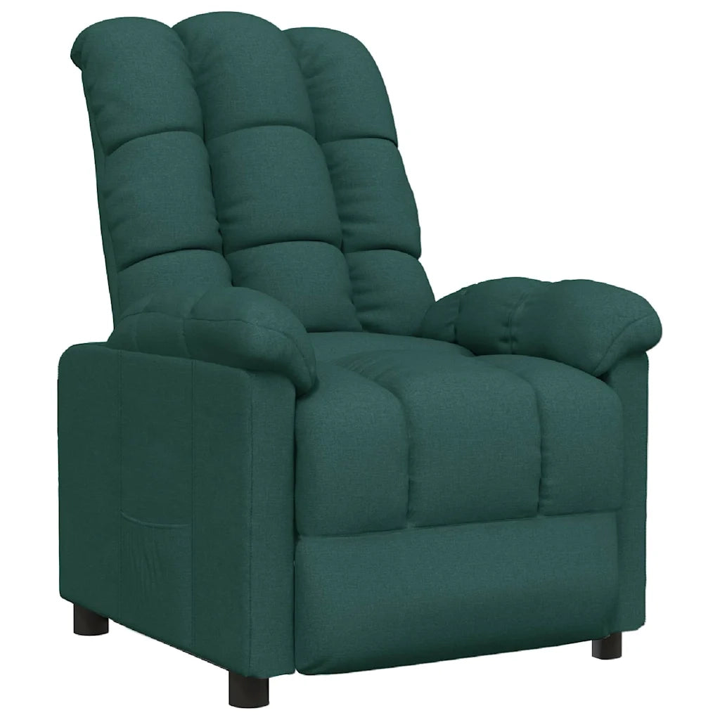 Divano Sedia-Poltrona Reclinabile in Tessuto Verde Scuro 220496