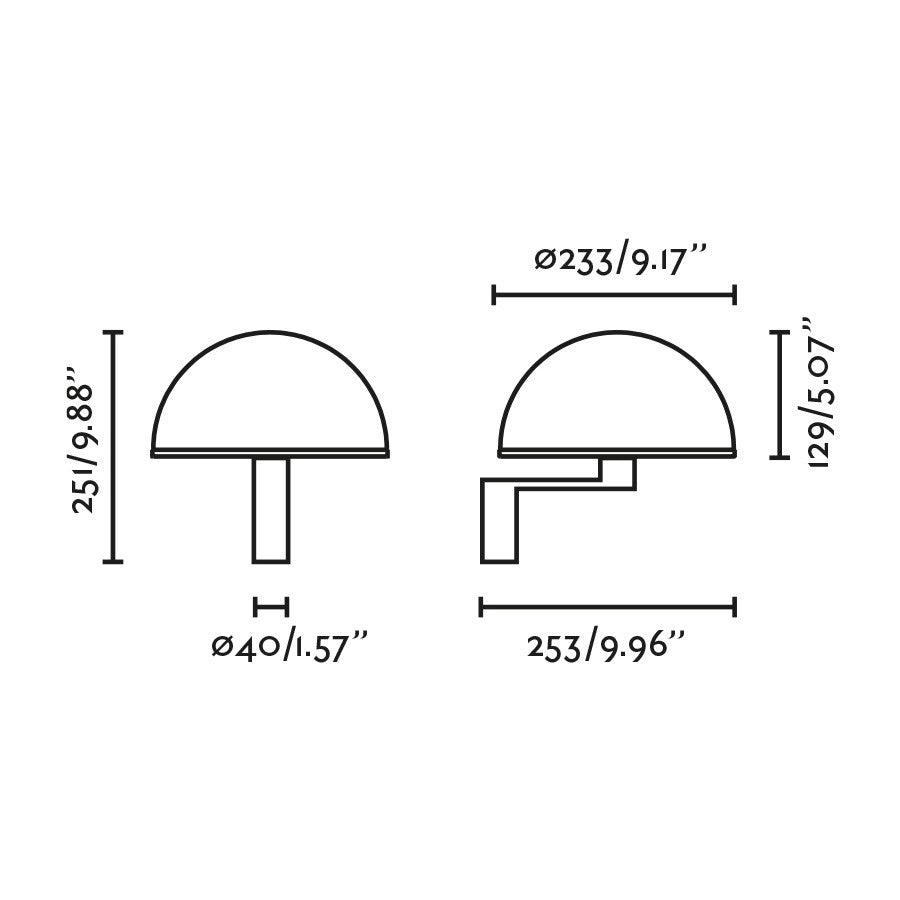 DOME Applique nera da parete