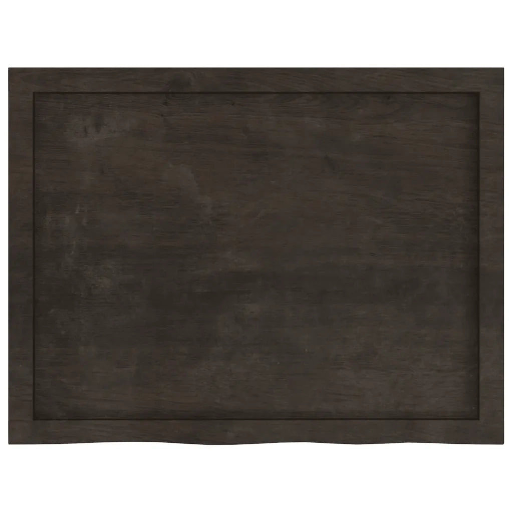 Piano Tavolo Marrone 80x60x(2-6) cm Rovere Massello Trattato 3156424