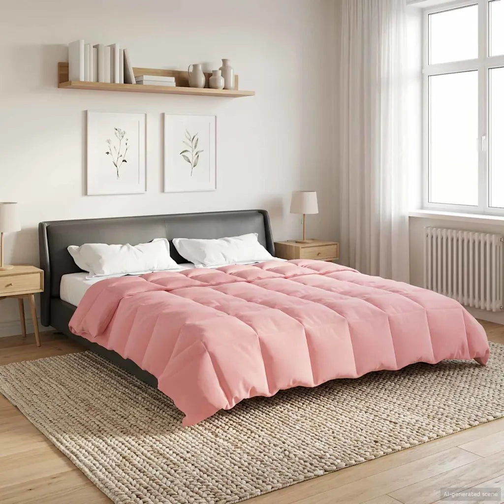 Duvet Invernale Trapuntato Rosa 200 x 200 cm Microfibra