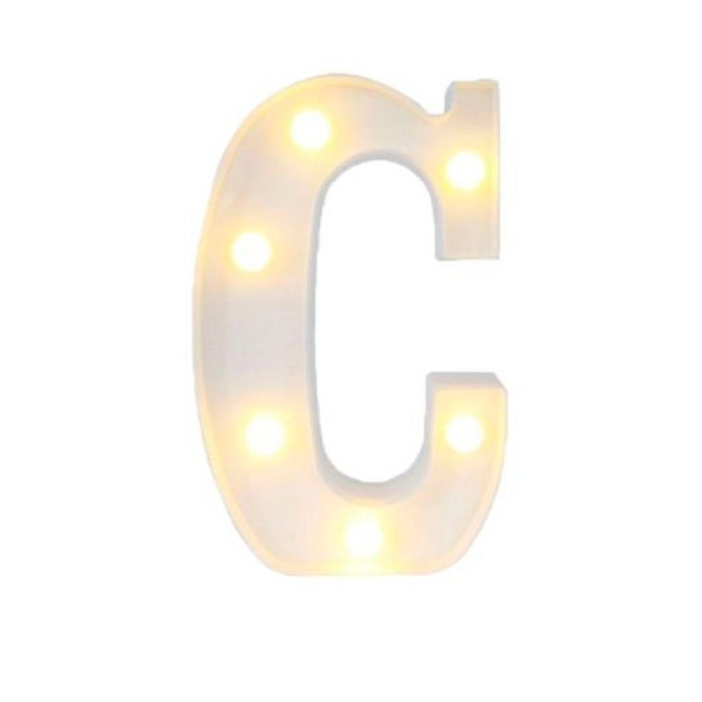 Trade Shop - Lettera C Luminosa Con Luci Led A Batteria Decorazioni Per La Casa Dim. 22 Cm -