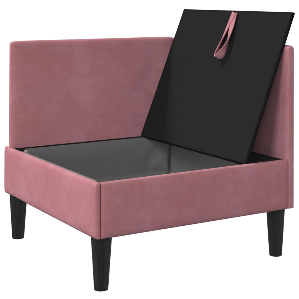 Divano con Stoccaggio Rosa Velluto
