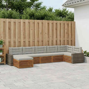 Set di divani da esterno 7 pz Naturale e Grigio Chiaro 3383639