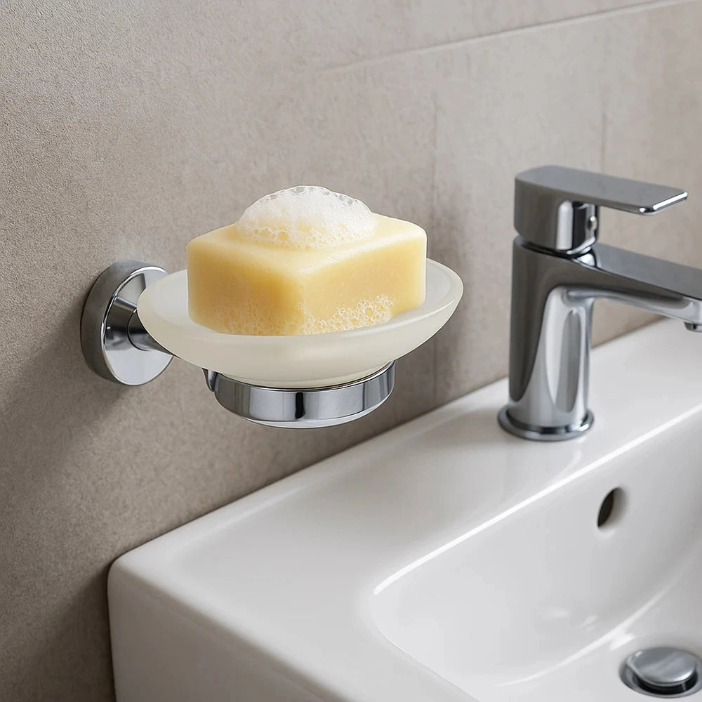 Set Da Bagno 6 Pezzi Cromato vetro accessori bagno moderno Porta Asciugami 69984