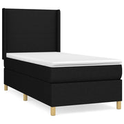 Letto singolo | Letto per adulti | Giroletto a Molle con Materasso Nero 80x200 cm inTessuto