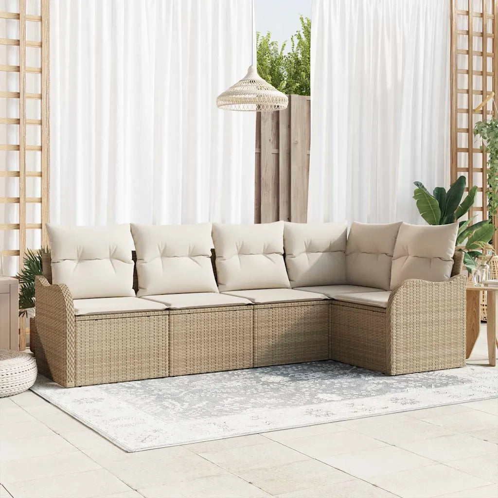 Set Divano da Giardino Beige polyrattan 3345701