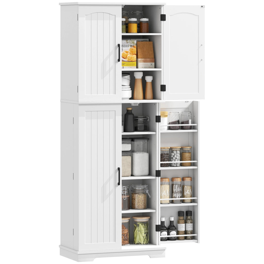 Armadio da cucina ¨C zephmum ¨C 4 porte, 10 ripiani, bianco, 60x35x162cm