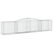 Gabbione recinto a gabbia muro di contenimento ad arco 400 x 50 x 80/100 cm ferro zincato argento 02_0040103