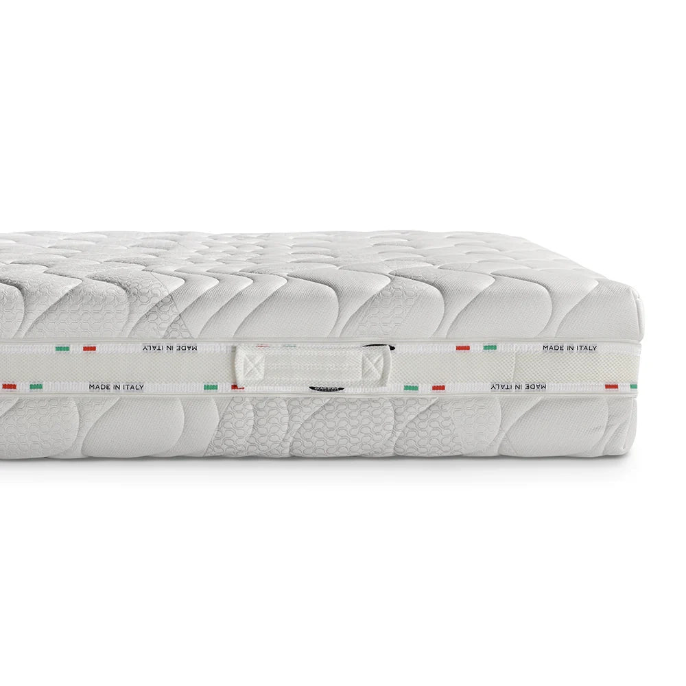 Materasso sfoderabile MADE IN ITALY CRYSTAL 80X190 con molle insacchettate, 4 cm di Memory Foam a 9 zone, rivestimento in tessuto antiacaro termoregolante e fascia traspirante