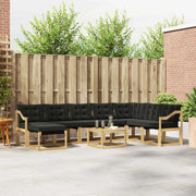 Set di divani da esterno 9 pcs Bianco e Nero