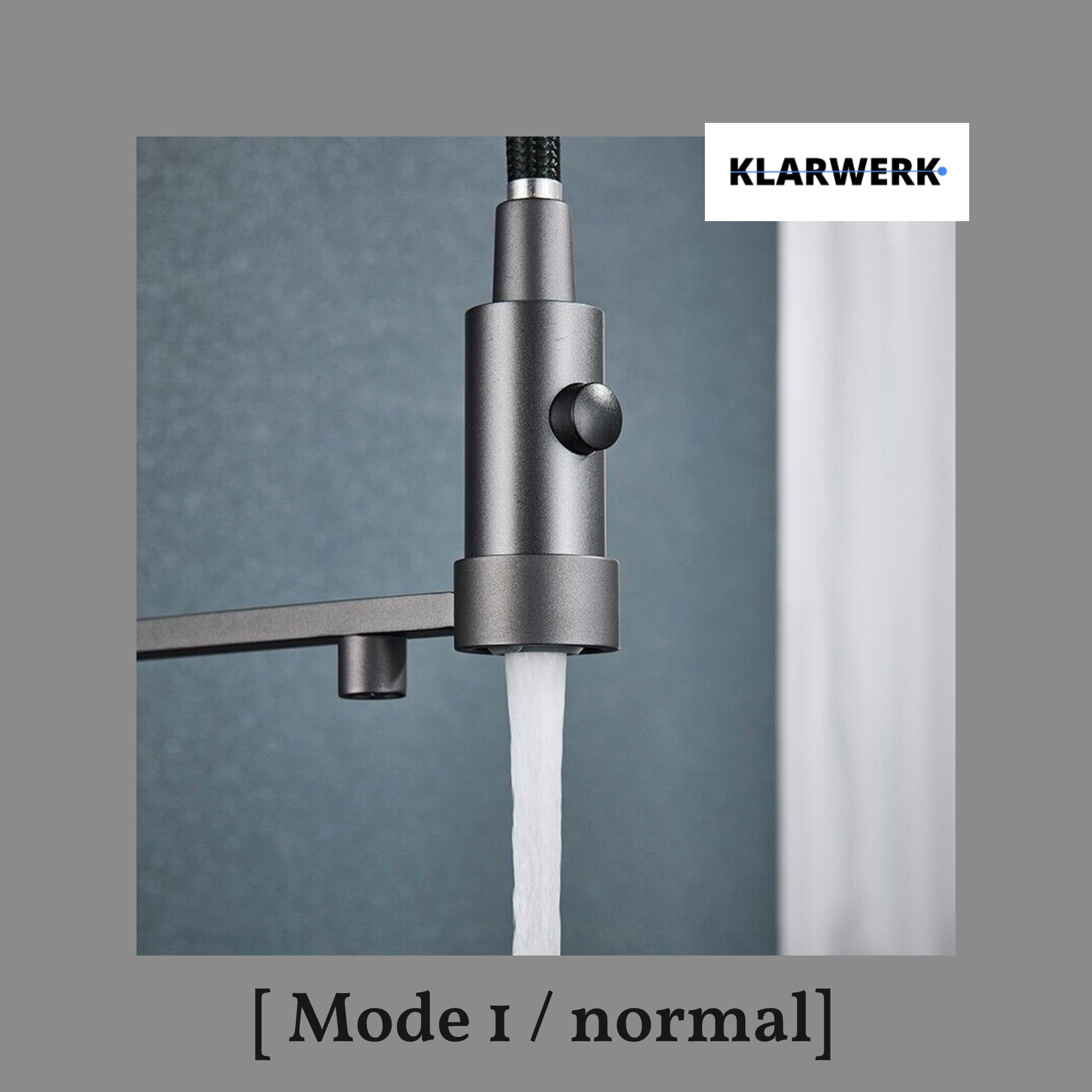 Bernd | Filtro opaco  3 vie grigio titanio gastronomia Rubinetto cucina amolla in acciaio inossidabile osmosi|Miscelatore da ristorante ruotabile 360°