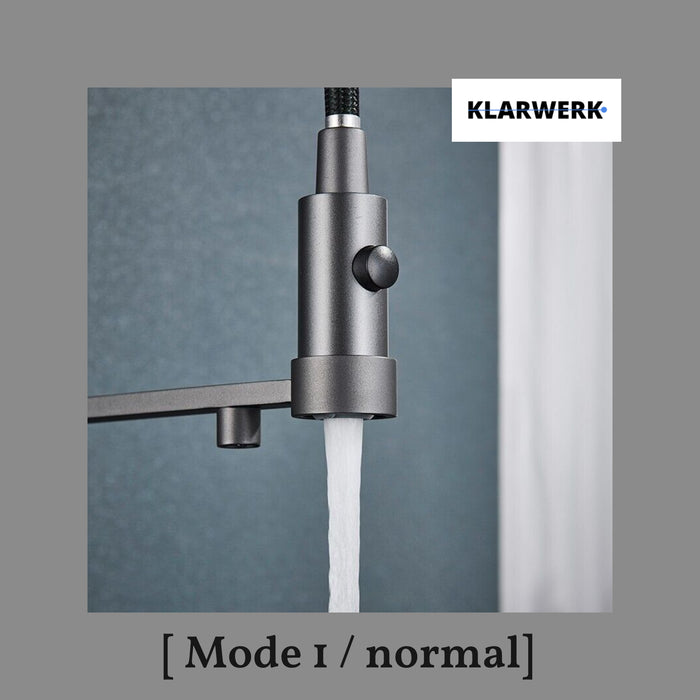 Bernd | Filtro opaco  3 vie grigio titanio gastronomia Rubinetto cucina amolla in acciaio inossidabile osmosi|Miscelatore da ristorante ruotabile 360°