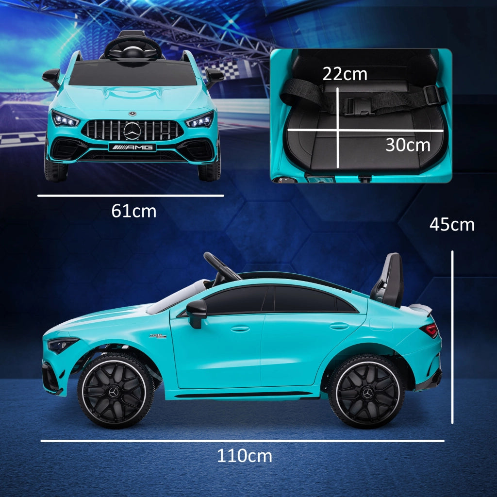 Auto Elettrica per Bambini Telecomandata ¨C zephmum ¨C Blu Chiaro, Luci LED, Clacson, Ruote Trasporto