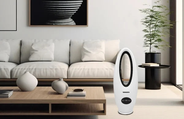 Termozeta Ventilatore Senza Pale TZ ARTIKO Acceleratore d’Aria Silenzioso Display Digitale Touch 3 Velocità Oscillante 70° Timer 8 Ore Telecomando 45W Design Moderno