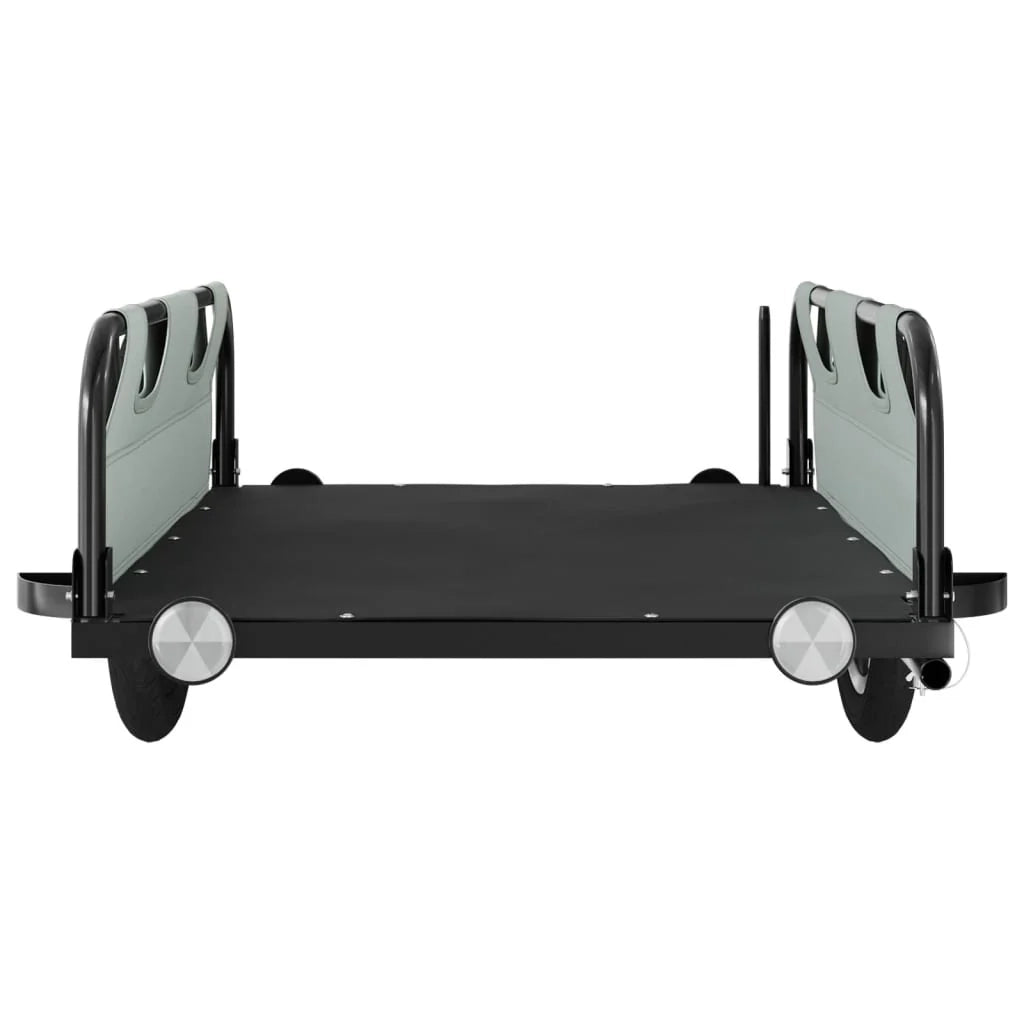 Rimorchio per trasporto biciclette tessuto Oxford ferro grigio 02_0044395