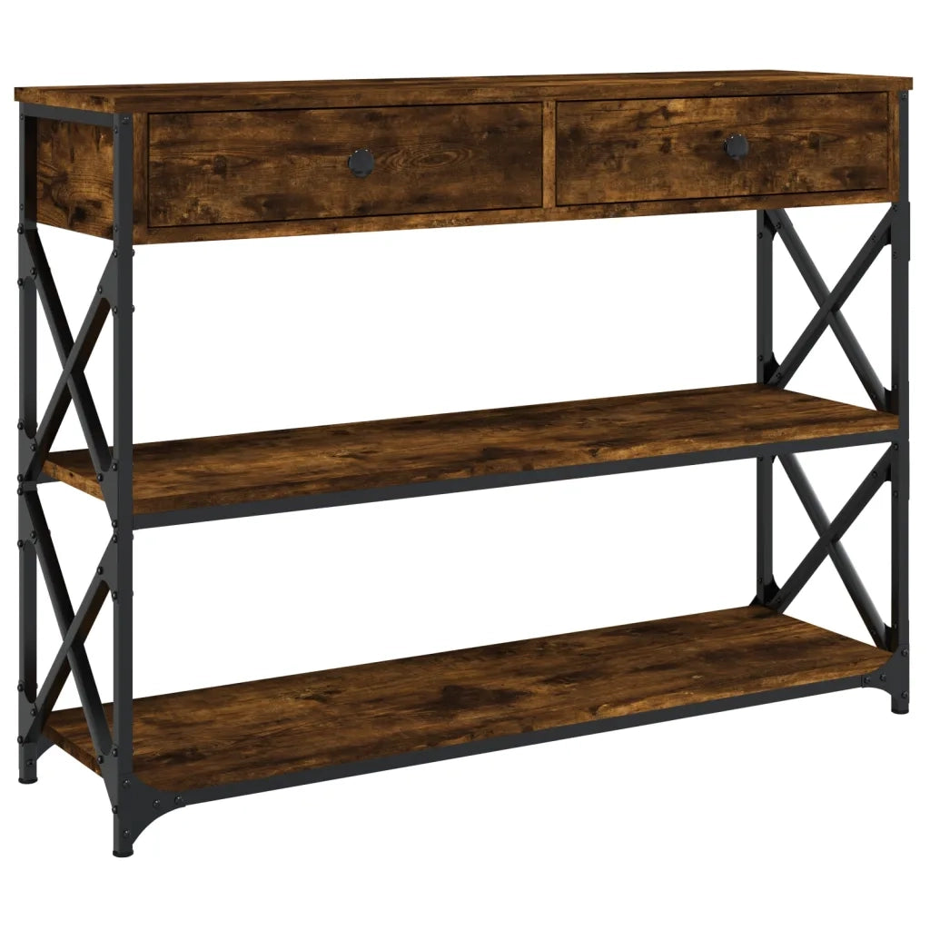 Tavolo Consolle | Tavolo d'Ingresso Rovere Fumo 100x28x75 cm in Legno Multistrato