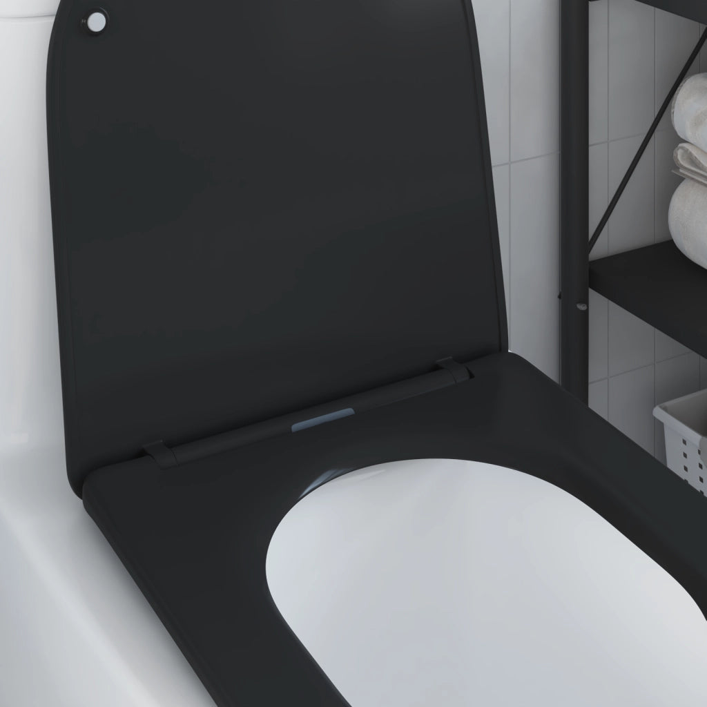 Seggiolino per Toilette a Rilascio Rapido con Chiusura Morbida - Duroplast, Nero