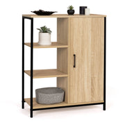 IDMarket - Credenza con 3 ripiani e armadietto, design industriale DETROIT