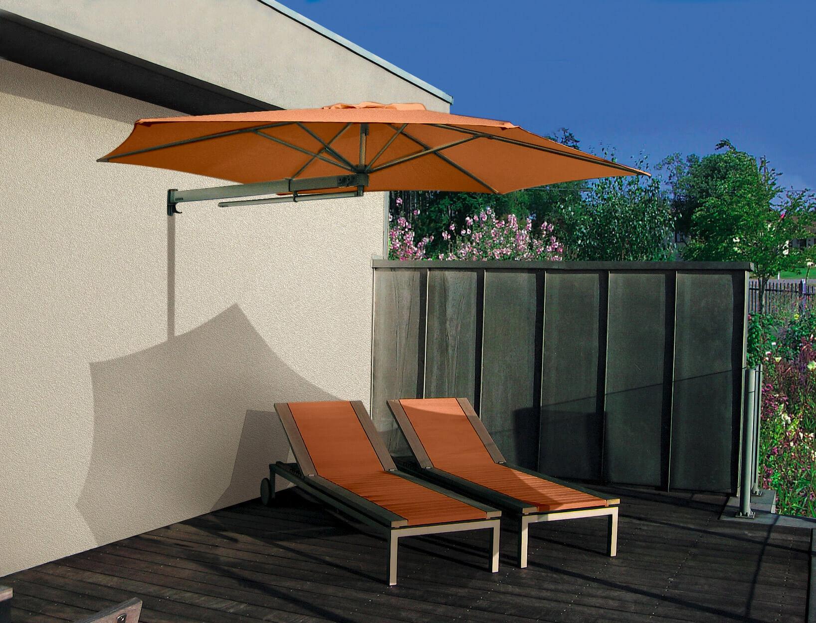 Ombrellone da Giardino a Parete Ø2,70m Maffei Parrot P3 Arancione