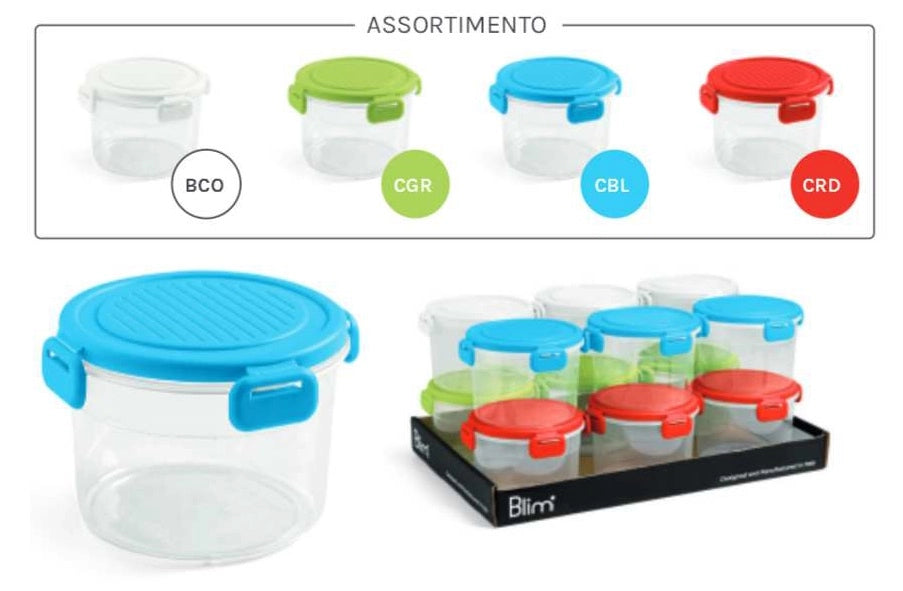 1 Pezzo Frigobox Contenitore Tondo My Home 70 cl 13,3 x 9 cm 4 Colori