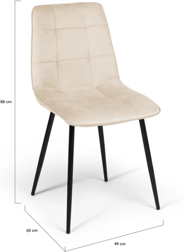 Set di 6 sedie MILA in velluto misto terracotta e beige x3