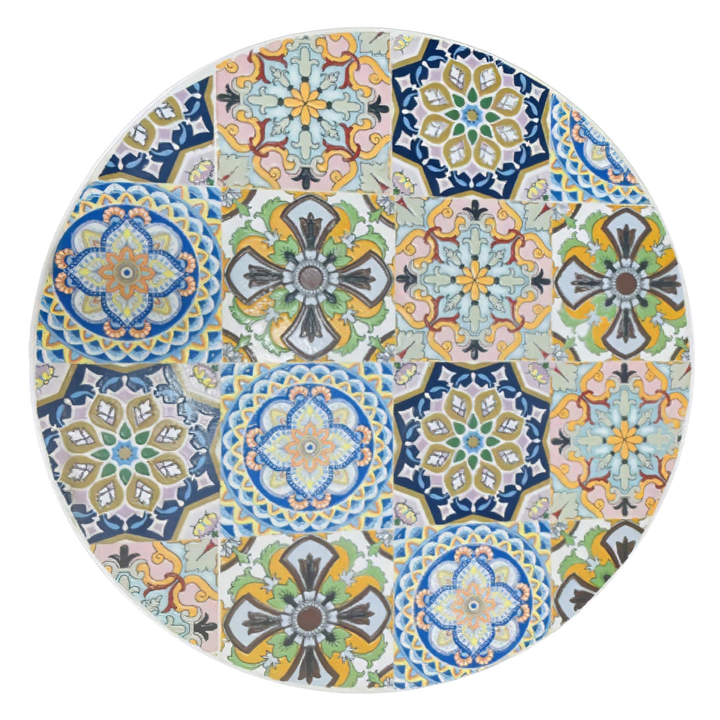 Set Bistrot Tavolino Con 2 Sedie Con Mosaico In Ceramica Per Esterno Terrazzo Giardino Pieghevoli Patio Casa,Bar,Ristoranti,Mobili Giardino Mod-Sciacca