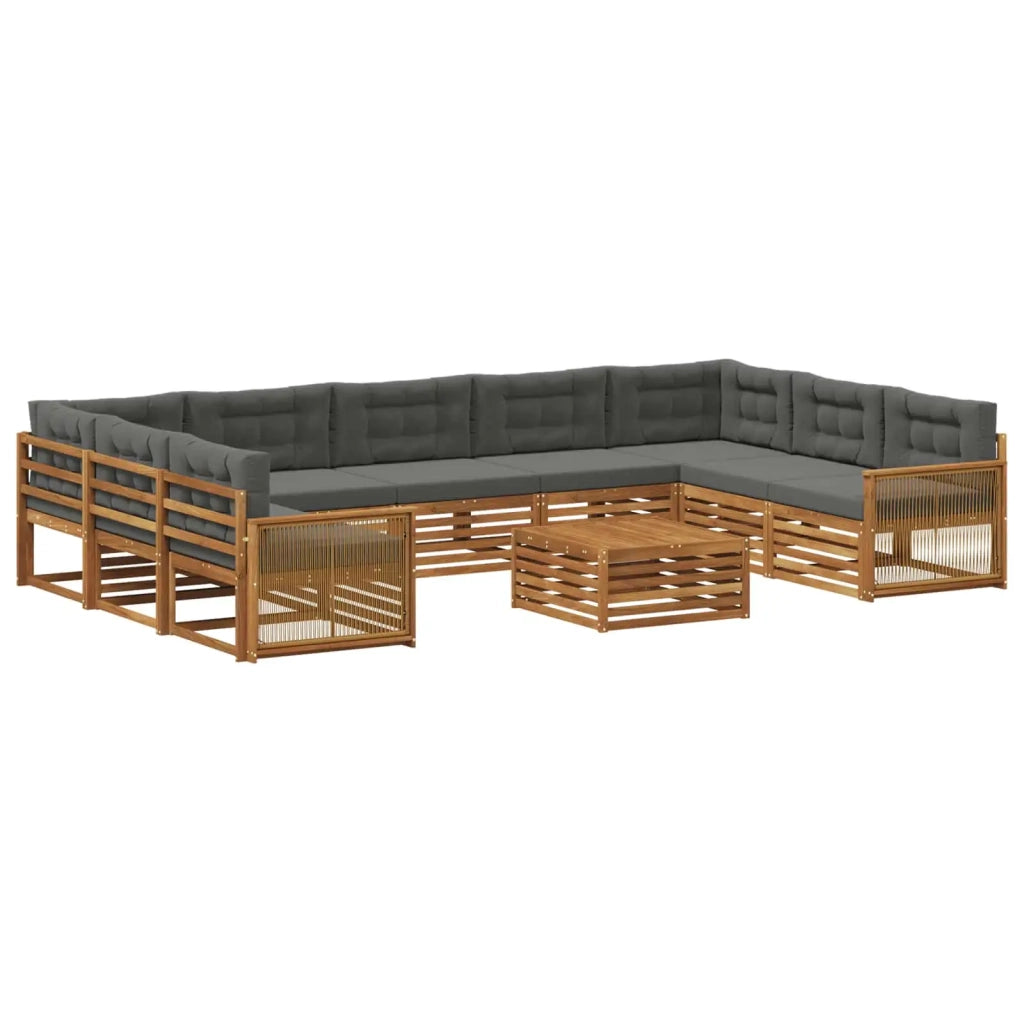 Set di divani da esterno 10 pz Naturale e Antracite 3383870