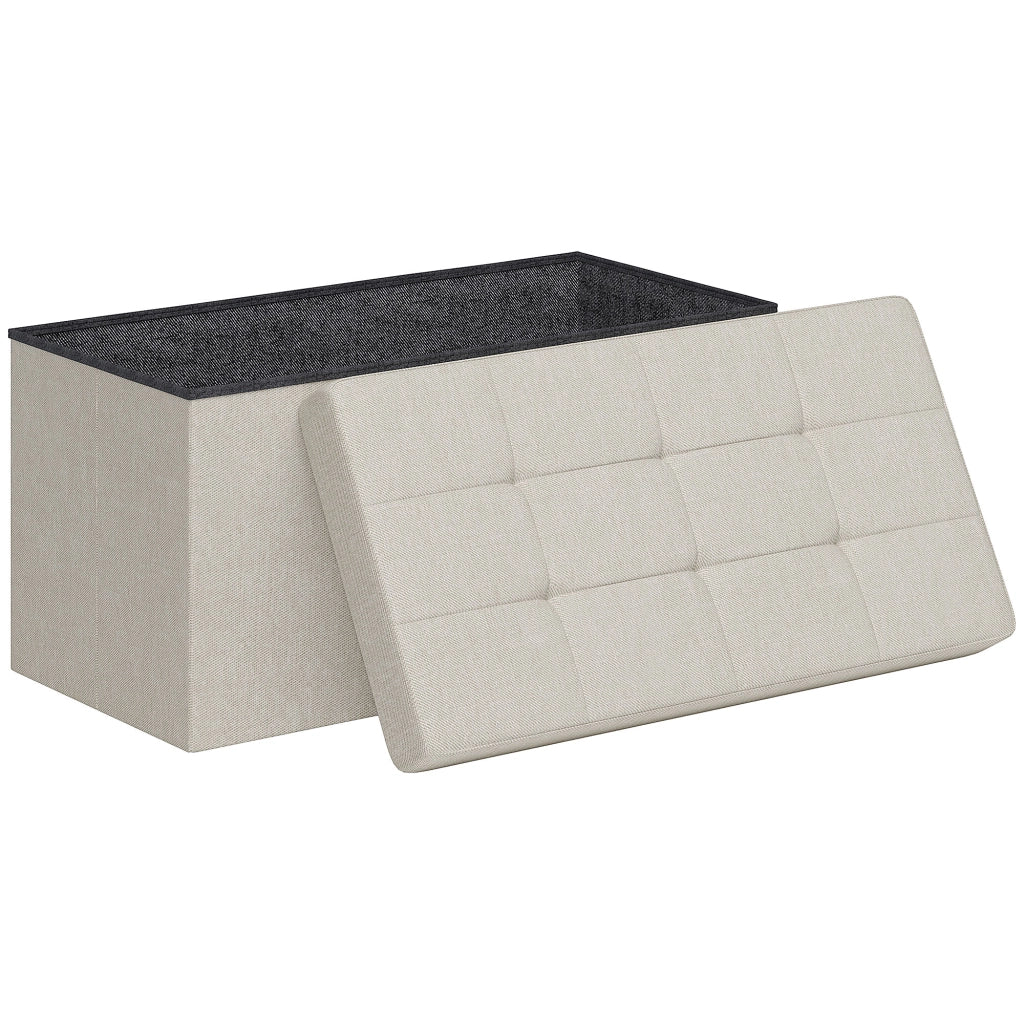 Pouf con cassetti ¨C zephmum ¨C crema 76x38x38 cm