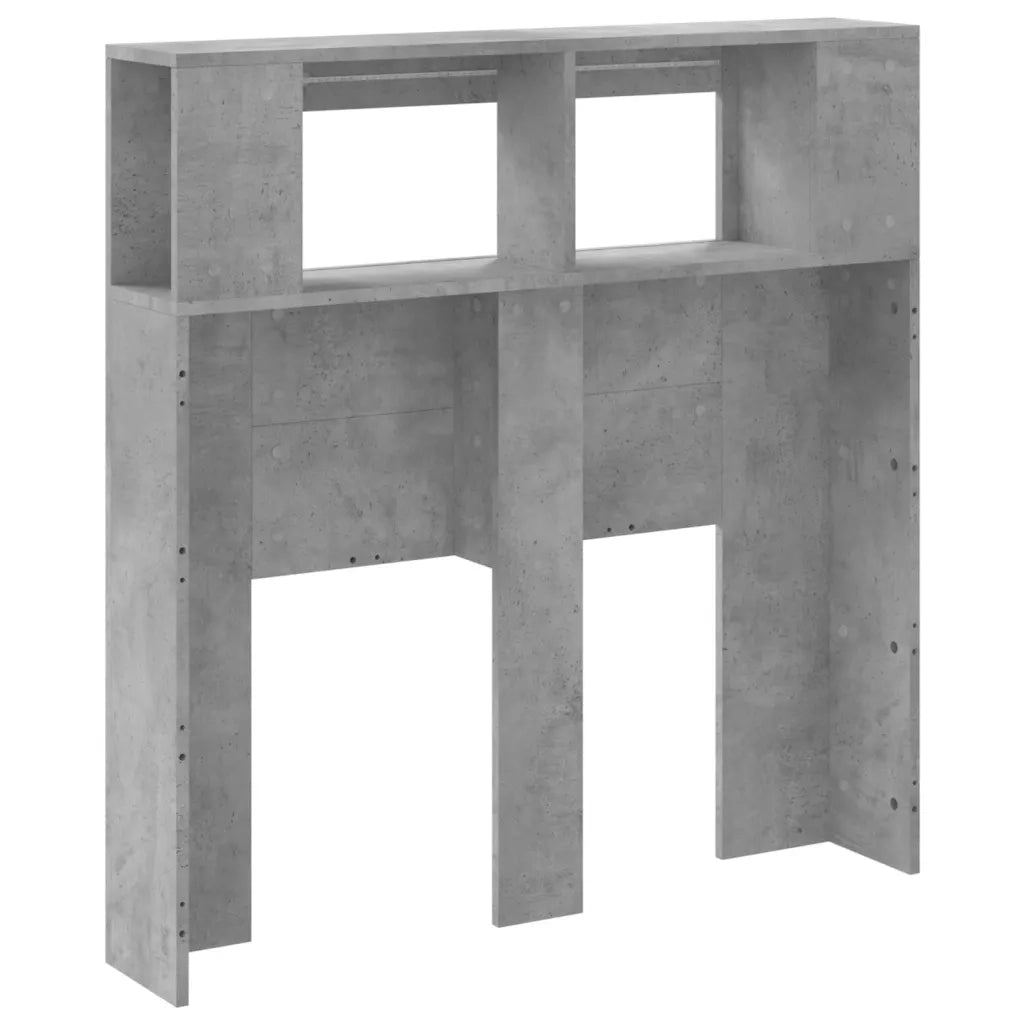Testiera LED-Testata con LED-Testiera Decorativa Grigio Cemento 100x18,5x103,5 cm Legno Multistrato