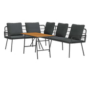 Set Divano da Giardino 2 pz | Set Salotto da Giardino Nero polyrattan