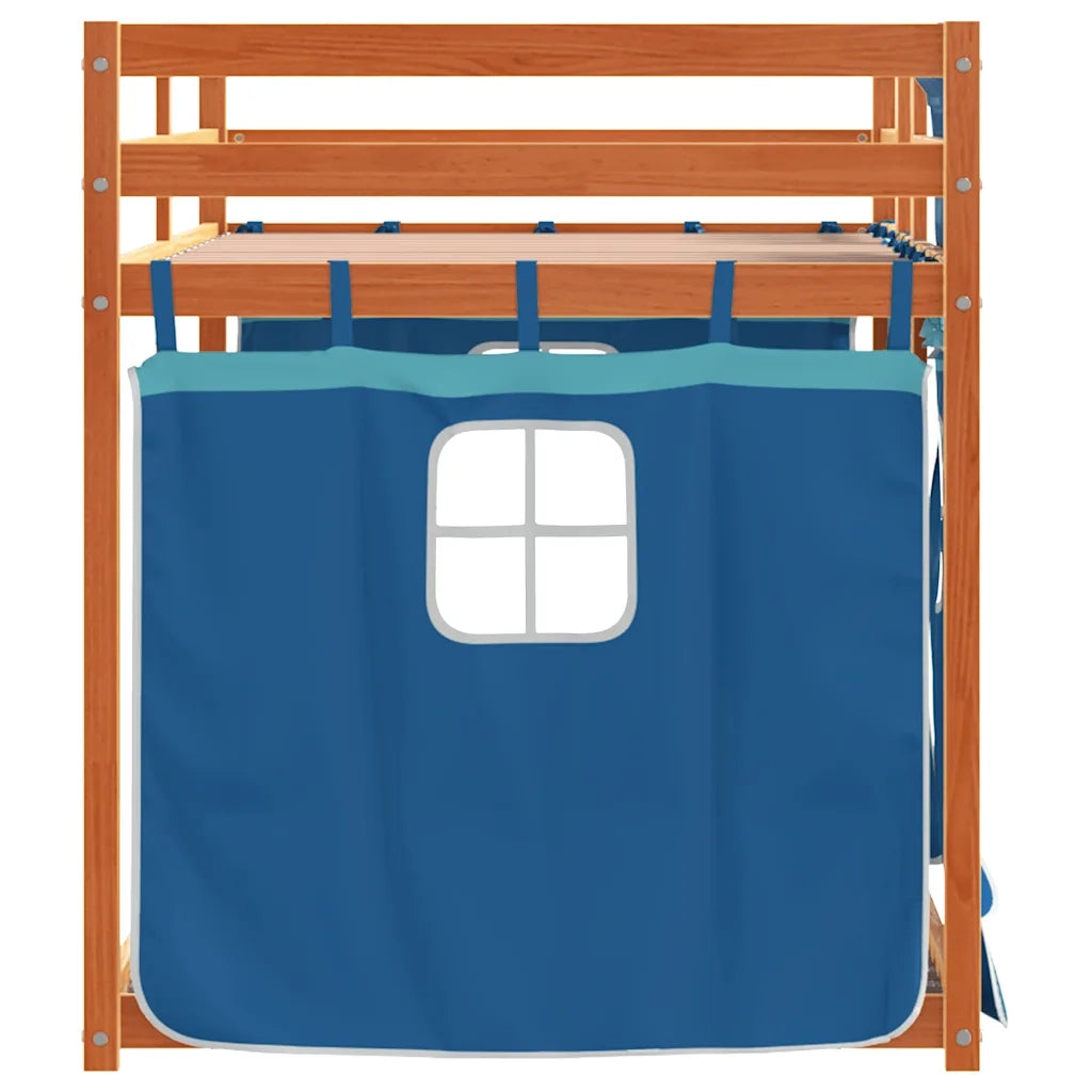 Letto a Castello senza Materasso Blu 90x190cm Massello Pino